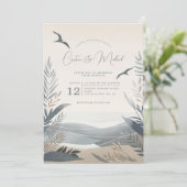 Faire-part de mariage côtière marine (Debout devant)