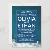 Faire-part de mariage côtière marine moderne (Devant)