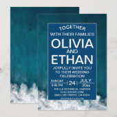 Faire-part de mariage côtière marine moderne (Devant / Derrière)