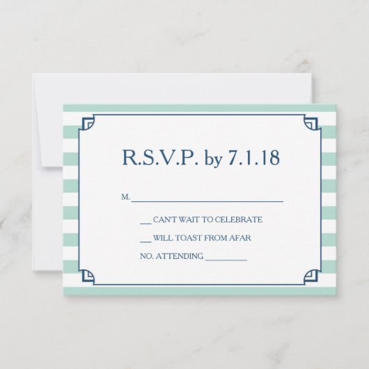 Faire-part de mariage côtière RSVP (Devant)