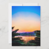 Faire-part de mariage coucher de soleil aux feuill (Dos)