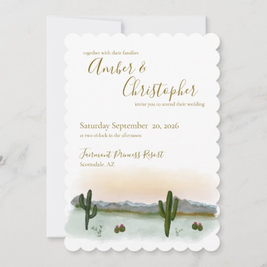 Faire-part de mariage | Coucher de soleil dans le (Devant)