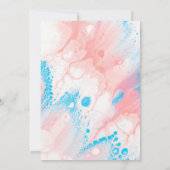 Faire-part de mariage couleur abstraite aquarelle (Dos)