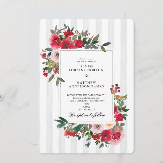 Faire-part de mariage couleur Brise Tropicale (Devant / Derrière)