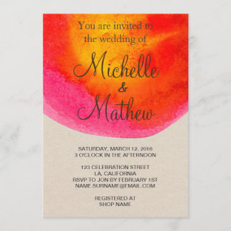 Faire-part de mariage couleur couleur rouge Aquare