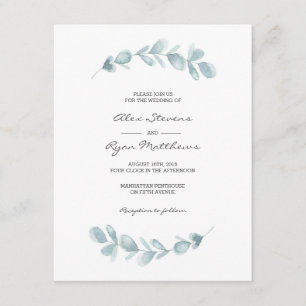 Faire-part de mariage  Couleur d'eau du jardin d'E