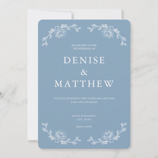 Faire-part de mariage couleur lac de Glacier (Devant)