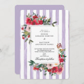 Faire-part de mariage couleur lilas pastel (Devant / Derrière)