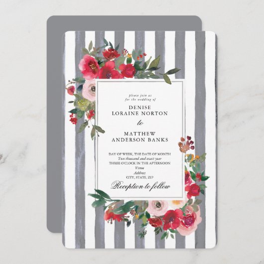 Faire-part de mariage couleur pierre ciselée (Devant / Derrière)