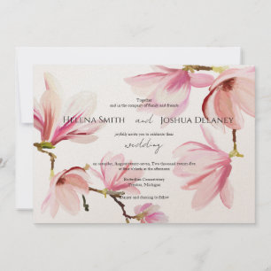 Faire-part de mariage couleur rose Magnolia