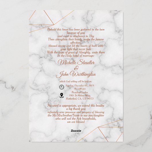 Faire-part de mariage couleur simple (Verso)