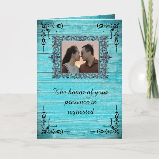 Faire-part de mariage Country Blue (Devant)