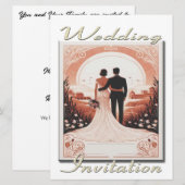 Faire-part de mariage Couple au regard du paysage (Devant / Derrière)