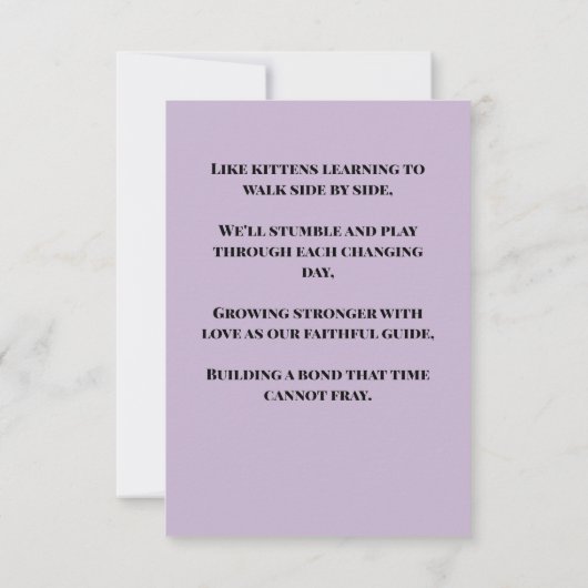 Faire-part de mariage Couple Chat (Dos)