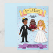 Faire-Part de Mariage Couple Conte de Fées (Devant / Derrière)