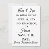 Faire-Part de Mariage Couple Illustré Moderne (Dos)