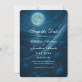Faire-part de mariage couple squelette bleu gothiq (Dos)