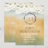 Faire-part de mariage Couronne de bâtons rustiques (Devant / Derrière)