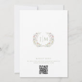 Faire-part de mariage Couronne de fleurs pastel bo (Dos)