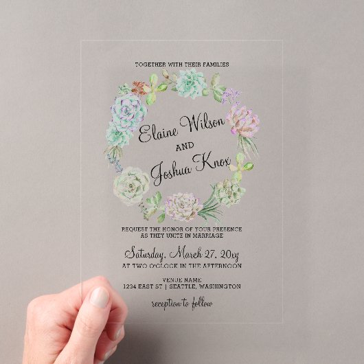 Faire-part de mariage Couronne de Succulente de Dé (In situ (ordinateur de poche))