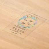 Faire-part de mariage Couronne de Succulente de Dé (Poser)