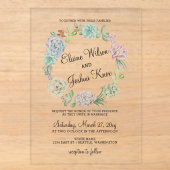 Faire-part de mariage Couronne de Succulente de Dé (Recto)