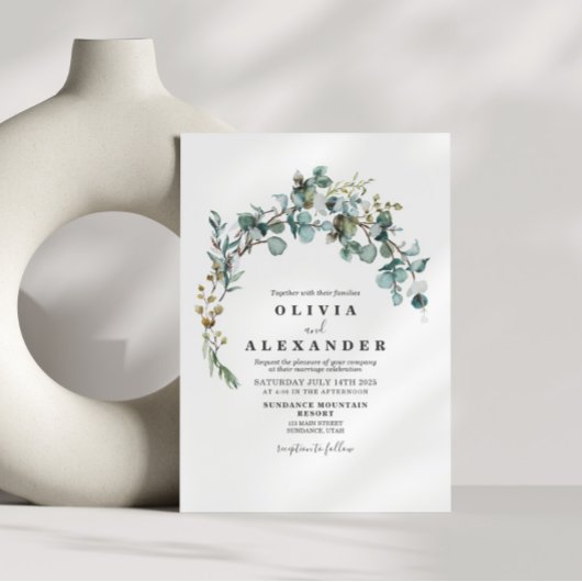 Faire-part de mariage Couronne de verdure