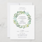 Faire-part de mariage Couronne d'eucalyptus (Devant)