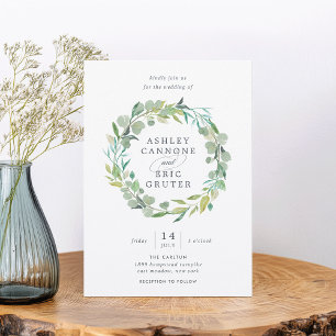 Faire-part de mariage Couronne d'eucalyptus