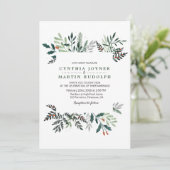 Faire-part de mariage Couronne d'hiver (Debout devant)