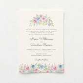Faire-part de mariage Couronne Florale Pastel