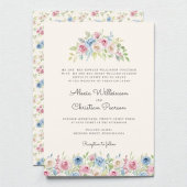 Faire-part de mariage Couronne Florale Pastel