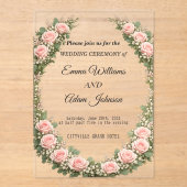 Faire-part de mariage Couronne florale romantique (Recto)