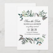 Faire-part de mariage Couronne hivernale (Devant / Derrière)