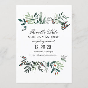 Faire-part de mariage Couronne hivernale