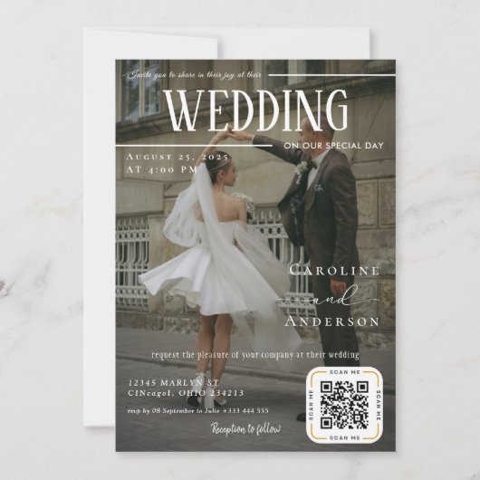 Faire-Part de Mariage Couverture de Magazine (Devant)