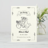 Faire-part de mariage créative en noir et blanc (Debout devant)