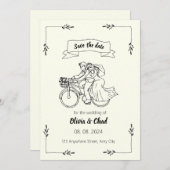 Faire-part de mariage créative en noir et blanc (Devant / Derrière)