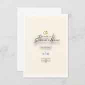 Faire-part de mariage crème avec texte brun, un do (Devant / Derrière)