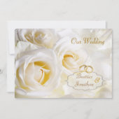 Faire-part de mariage crème blanc magnifique de (Devant)