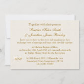 Faire-part de mariage crème blanc magnifique de (Dos)