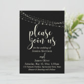 Faire-part de mariage Crème Typographie 30, Noir 2 (Debout devant)
