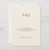 Faire-part de mariage Crimson Thistle Botanical Co (Dos)