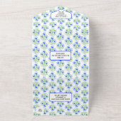 Faire-part de mariage Crocus bleus Blanc Tout en U (Dehors)