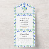 Faire-part de mariage Crocus bleus Blanc Tout en U (À l'intérieur)