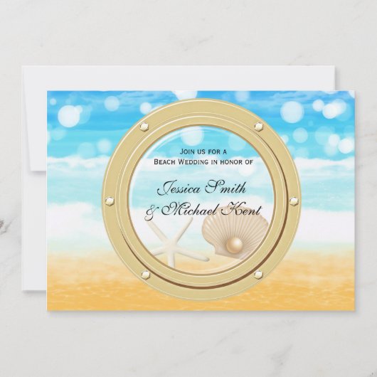 Faire-part de mariage croisière en mer bateau plag (Devant)