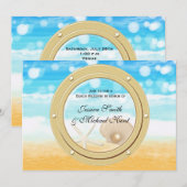 Faire-part de mariage croisière en mer bateau plag (Devant / Derrière)