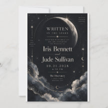 Faire-part de mariage Croissant de Lune Céleste