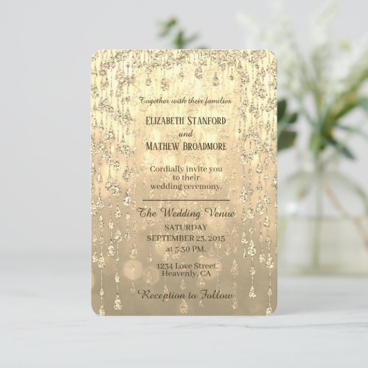 Faire-part de mariage | Crystal Or (Debout devant)