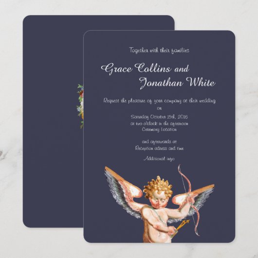 Faire-part de mariage Cupide italienne (Devant / Derrière)